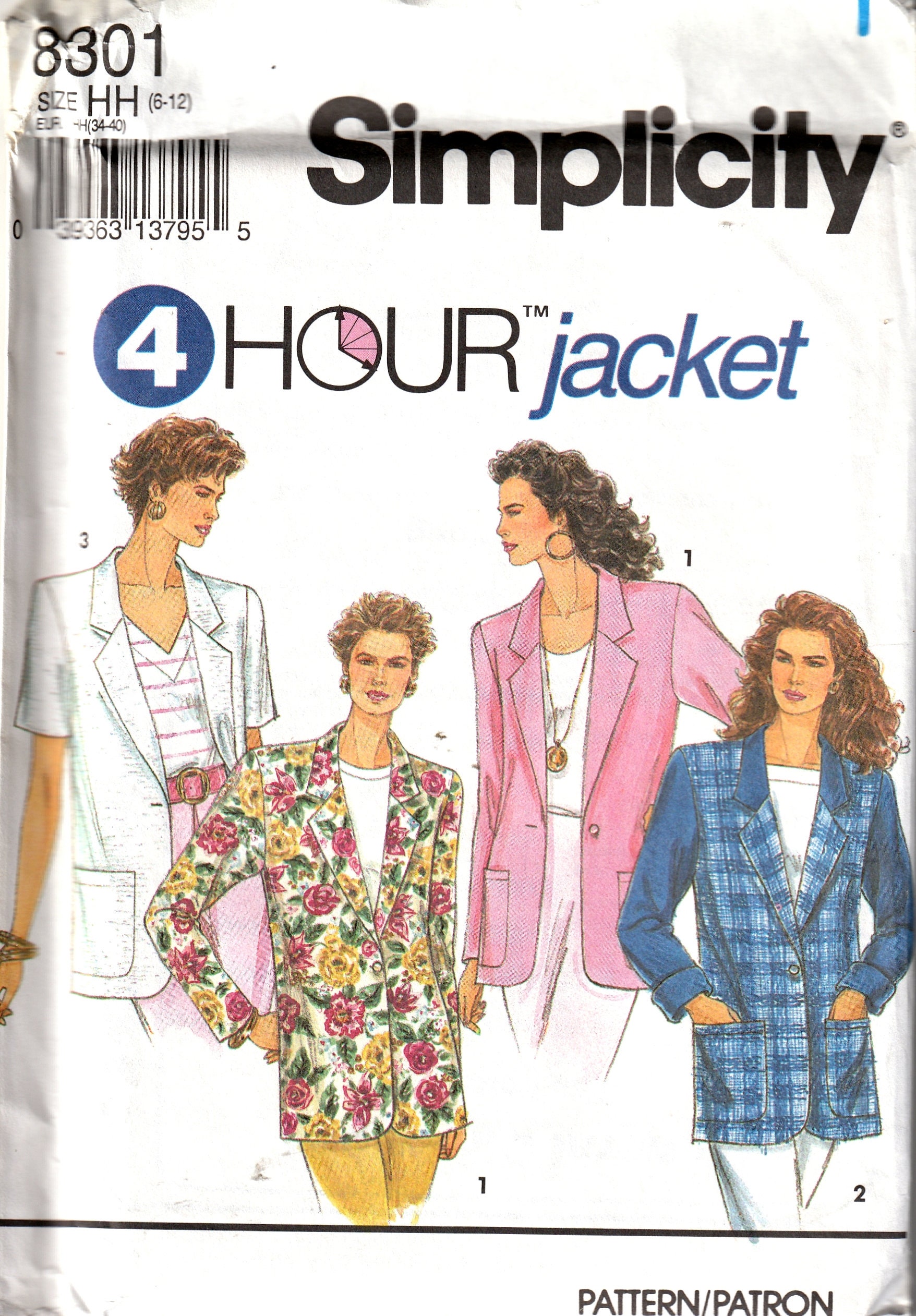 Sewing Pattern Simplicity 8301 Vintage Women's Jacket, Size 6-12, Uncut ...