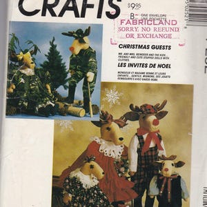 Patron de couture McCalls Crafts P252 vintage 1989 renne poupées et vêtements - non découpé