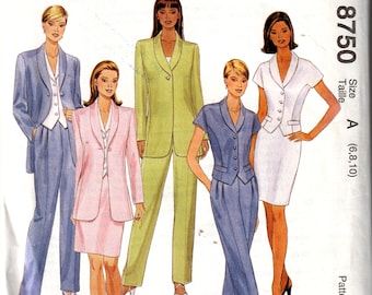 Padrão de costura McCalls 8750 Roupas femininas vintage, tamanho 6-10, sem cortes
