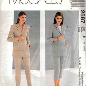 Sewing Pattern McCalls 2587 Women&#39;s Jacket, Top & Pants, Size 8,10,12, Uncut