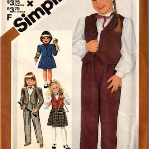 Sewing Pattern Simplicity 6095 Vintage Children&#39;s Outfits, Size 4, Uncut
