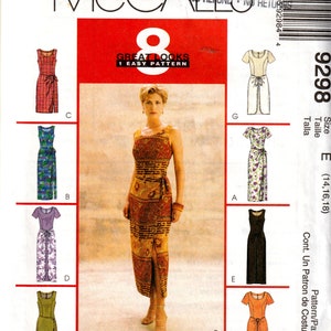 Sewing Pattern McCalls 9298 Women&#39;s Dress, Size 14-18, Uncut