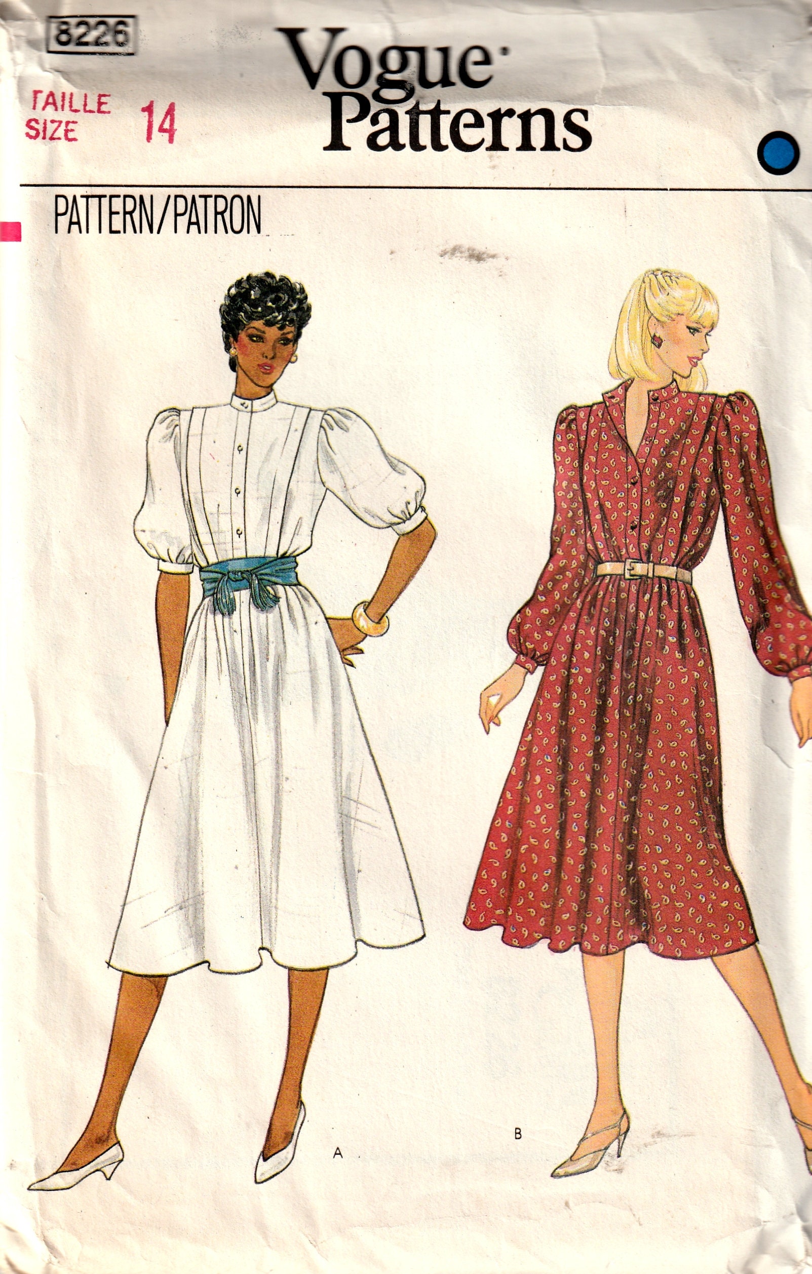 Sewing Pattern Vogue 8226 Vintage Women's Dress, Size 14, Uncut - Etsy