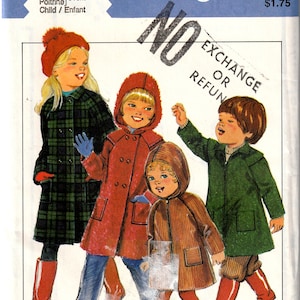 Sewing Pattern Style 3103 Children&#39;s Coat, Size 5, Uncut