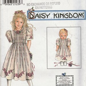 Sewing Patttern Simplicity 7999 Girls' Dress & Doll Dress, Size 5-8, Uncut