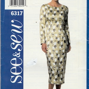 Sewing Pattern See & Sew Butterick 6317 Womens&#39; Dress, Size 12,14,16, Uncut