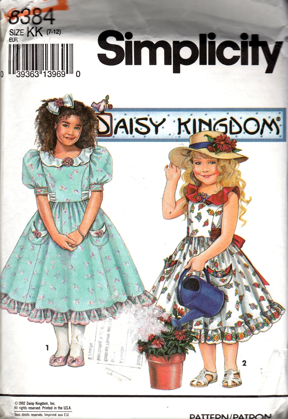 Sewing Pattern Simplicity 8384 Girls' Dress Size 712 Etsy