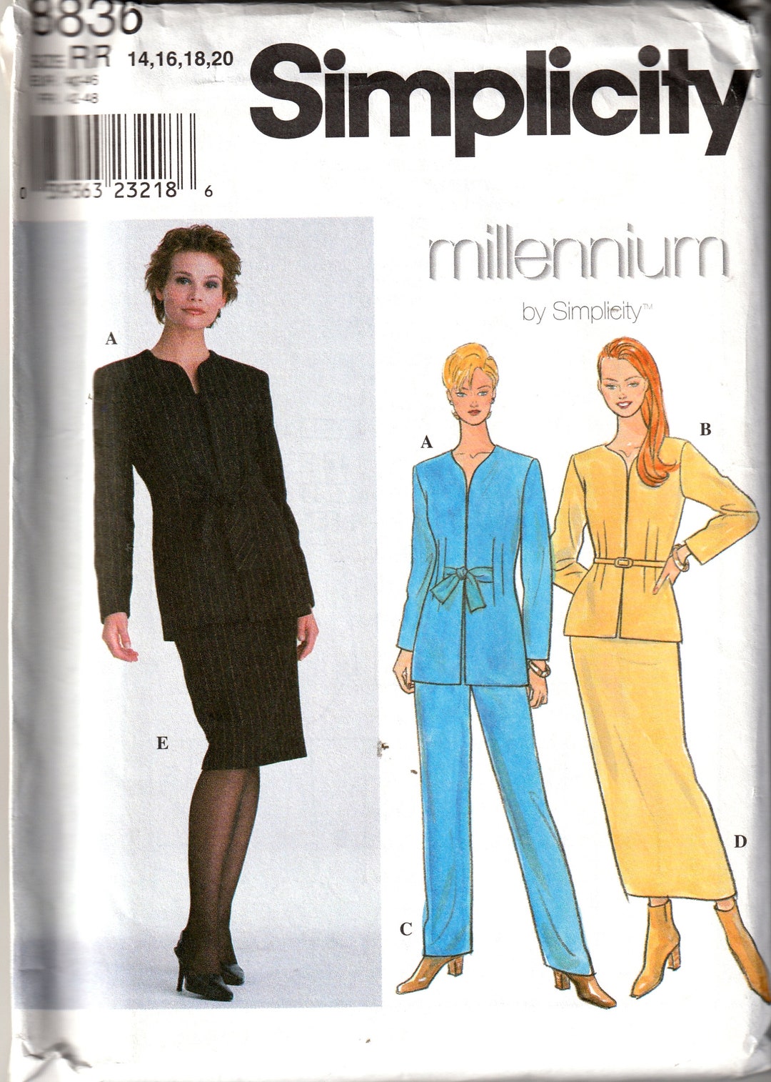Sewing Pattern Simplicity 8836 Vintage Women's Outfits, Size 14-20
