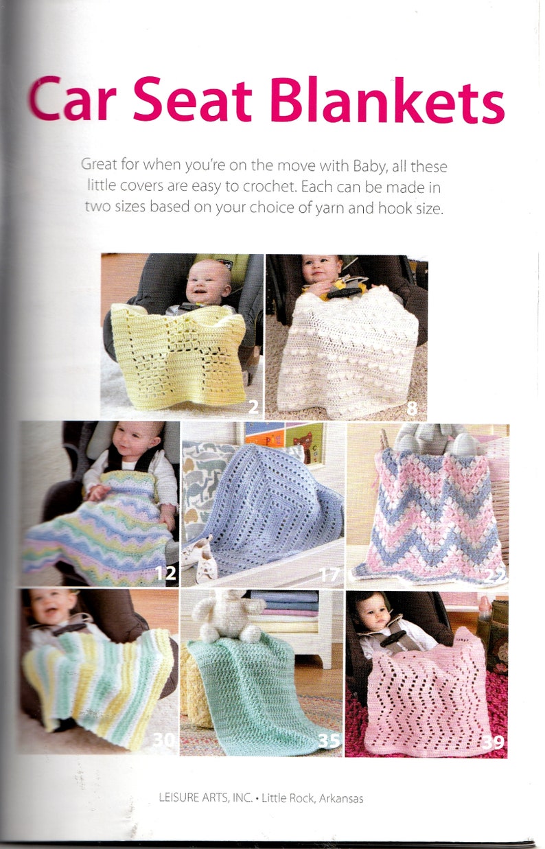 Crochet Pattern Leisure Arts Car Seat Blankets Etsy
