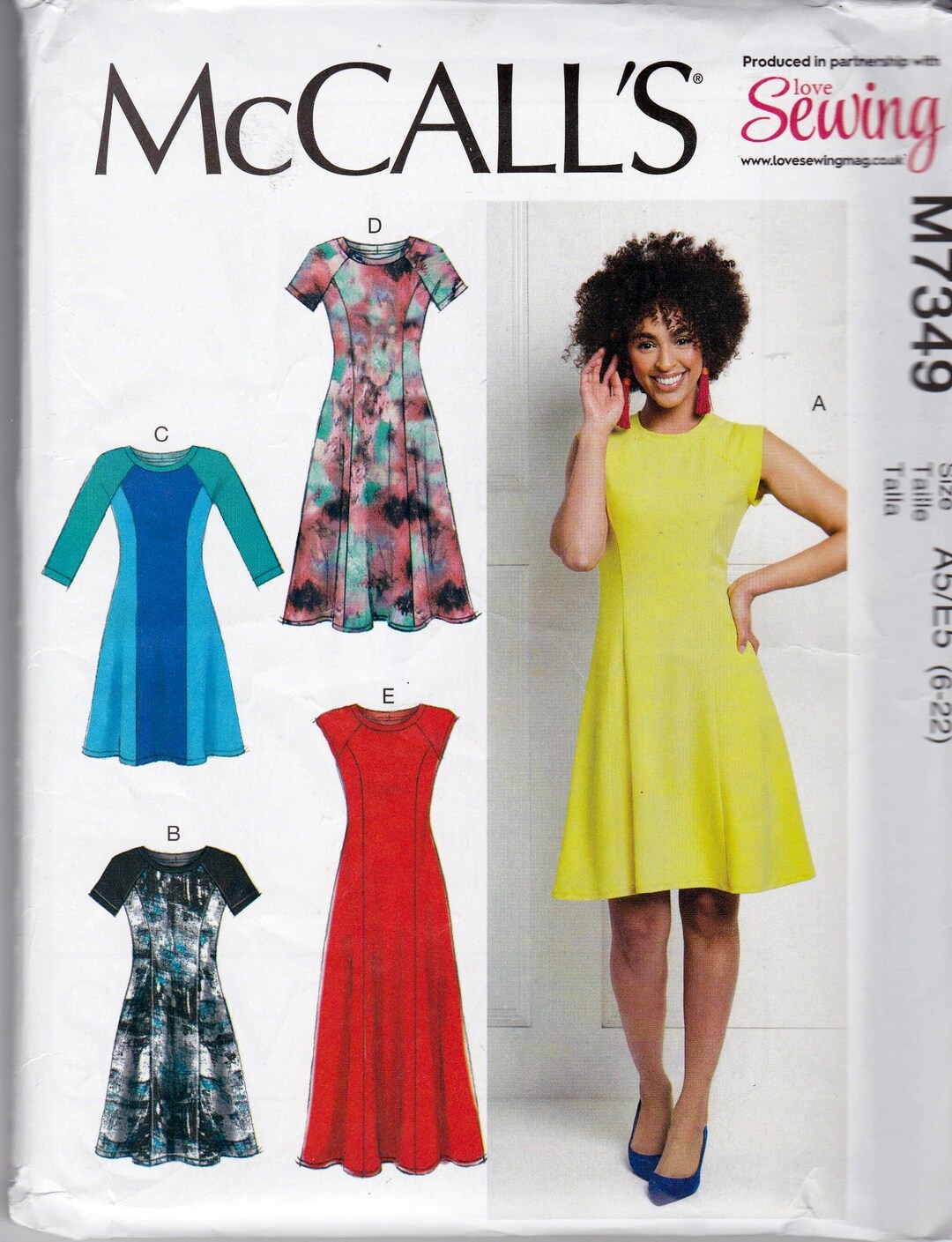 Sewing Pattern Butterick B6725 Women's Dresses With A,B,C,D Cup Sizes ...