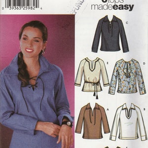 May include: A sewing pattern for six different tops, with instructions on how to make them. The pattern is for sizes 6, 8, 10, and 12. The pattern is from Simplicity and is called "6tops made easy".