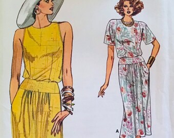 Sewing Pattern Vogue 9507 Women's Sleeveless Top with Cut in Shoulders & Skirt - Size 14-16-18 Bust 36-38-40” - Uncut Factory Folds