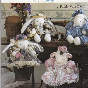 Sewing Pattern Simplicity Crafts 7713  Bunny and Lamb with clothes, 16&quot; Tall - uncut