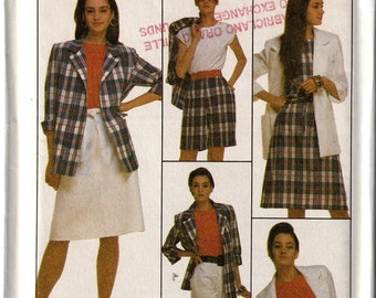 Diseño de costura Simplicidad 8721 Vintage Trajes de Mujer, Talla 12, Sin Cortar