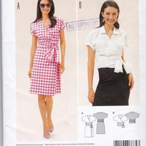 Sewing Pattern Burda Style 6664 Women&#39;s Wrapped Dress & Blouse in 2 Lengths - Size 8-18 U.S Uncut
