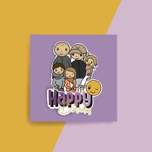 Illustrazione personalizzata - Ritratto di famiglia - Illustrazione di famiglia - Regalo di compleanno - Illustrazione digitale in regalo