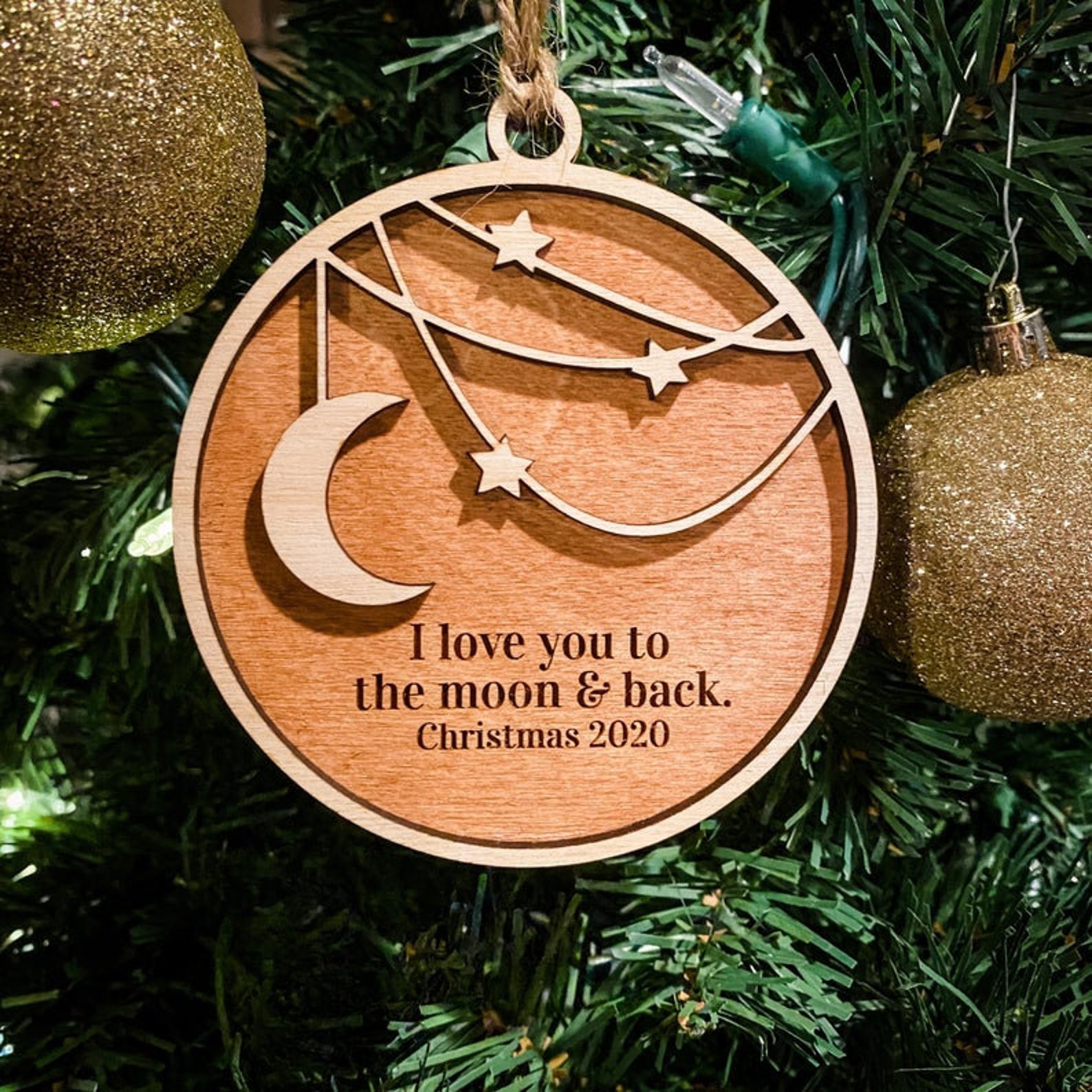 I Love You To The Moon And Back Ornament Christmas Ornament | Etsy