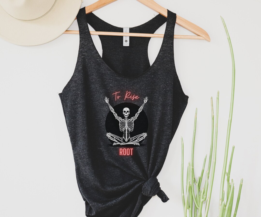Root to Rise Skeleton Tank Top Skeleton Yoga Tank Top Etsy