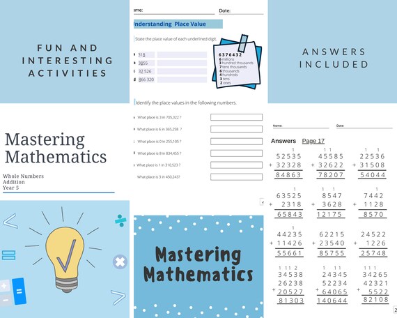 addition worksheets math workbook maths worksheets etsy australia