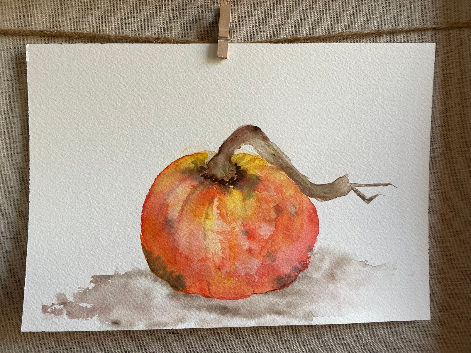 Pumpkin - Watercolor Painting - Vegetable Painting - Original ...