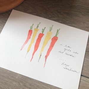 Postal Aquarela - Cenouras