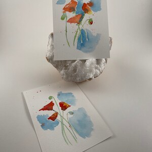 Watercolor Postcards - Poppies - Spring Greeting - Poppy Watercolor - Poppy Greeting - Card