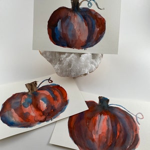 Cartões postais de aquarela de abóboras - Trio de abóboras temperamentais