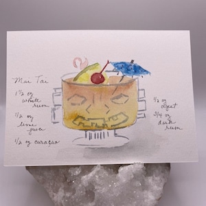 Postal Aquarela - Mai Tai