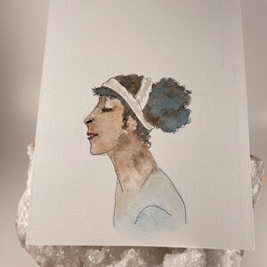 Cartão Postal Aquarela - Beleza Regência - Perfil de Mulher - Cartão de Felicitações - Mulher