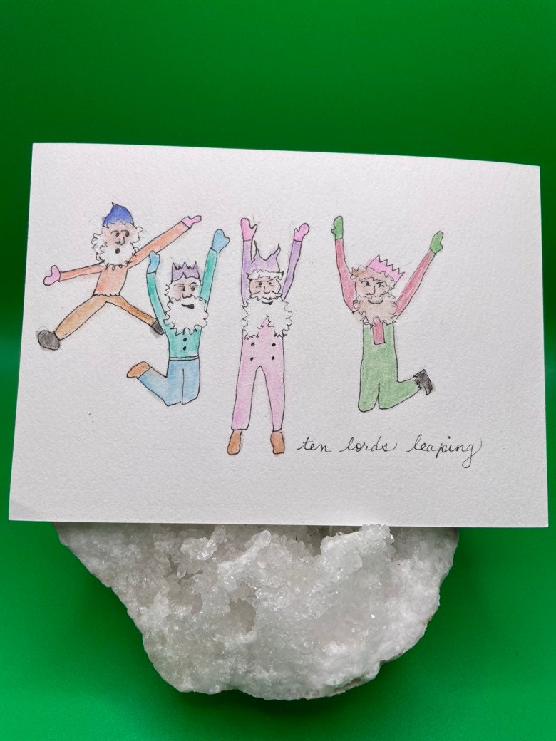 Lords a Leaping 12 Days of Christmas Art Christmas Watercolor ...