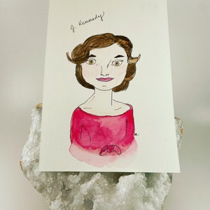 Postales de acuarela de la Primera Dama - Jackie Kennedy - Eleanor Roosevelt - Michelle Obama - Retratos - Tarjetas de felicitación