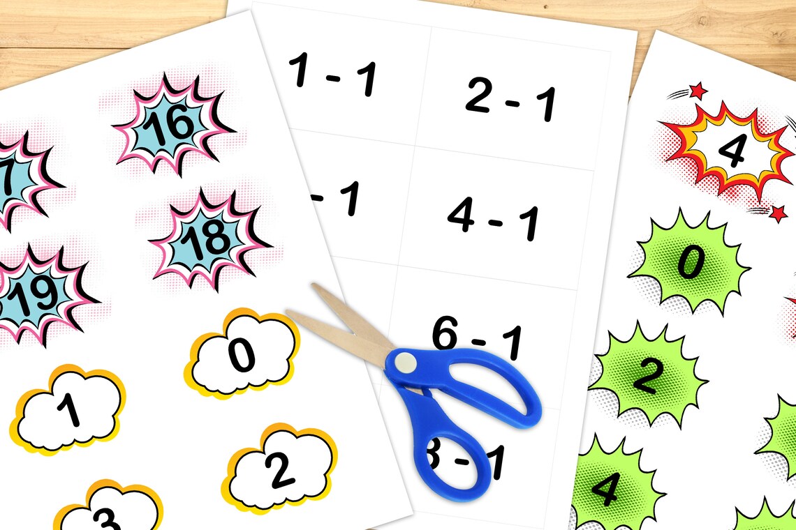 Subtraction Flash Cards, Math Printable Flash Cards, Printable ...