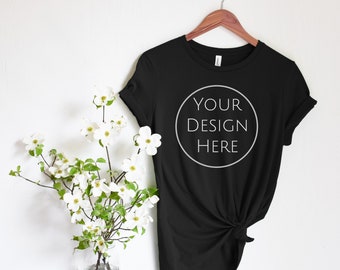 Bella + Canvas 6400 Women’s Relaxed Jersey T-Shirt Mockup, Bella Canvas T-Shirt Mock, Womens Tee Mockup, Airlume Jersey T-shirt Mockup, Hung