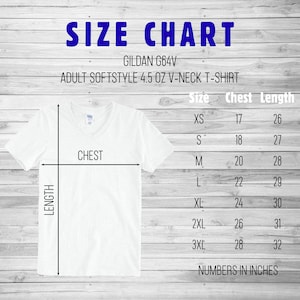 Gildan G64V Size Chart, V-neck Tshirt size chart, T-shirt size chart, Mens Tshirt size chart, Flat Lay Mockup Tee Size Chart, Unisex