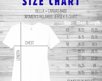 womens tee size chart