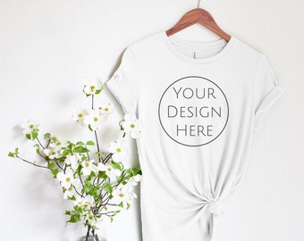 Bella + Canvas 6400 Women’s Relaxed Jersey T-Shirt Mockup, Bella Canvas T-Shirt Mock, Womens Tee Mockup, Airlume Jersey T-shirt Mock, White