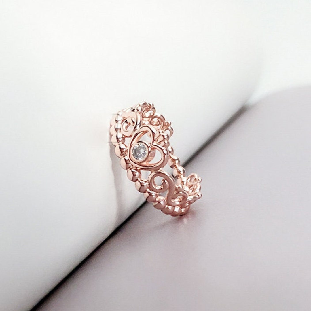 Shiny Rose Gold Princess Crown Rings Fits Woman Jewelry Rings - Etsy