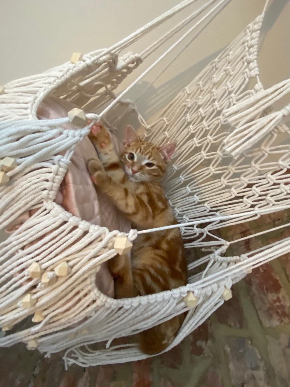 macramé hamac chat
