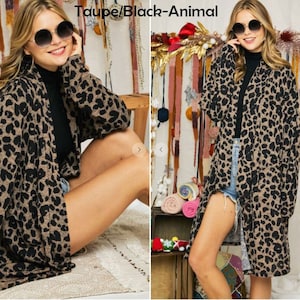 Knit Long Cardigans and Sweater. animal print.