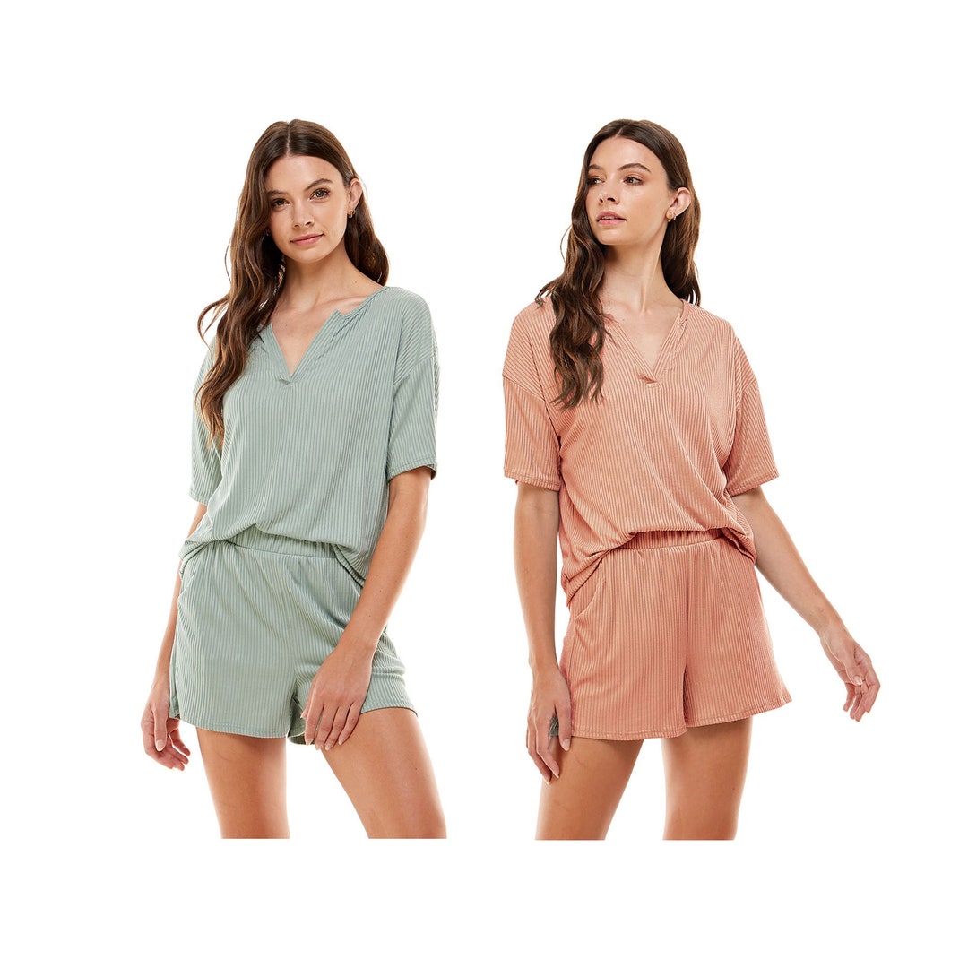 2 Piece Ribbed Knit Pajama Set main image 1