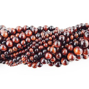 20 perles d'OEIL de TIGRE ROUGE perles pierre naturelle semi précieuse 4mm 6mm 8mm,perle bijoux,pierre fine,création bijoux image 3