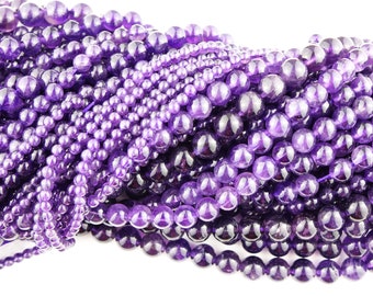 20 AMETHYSTE, pierre ronde naturelle semi précieuse, 4mm, 6mm, 8mm ou 10mm, perle bijoux, pierre fine, création bijoux