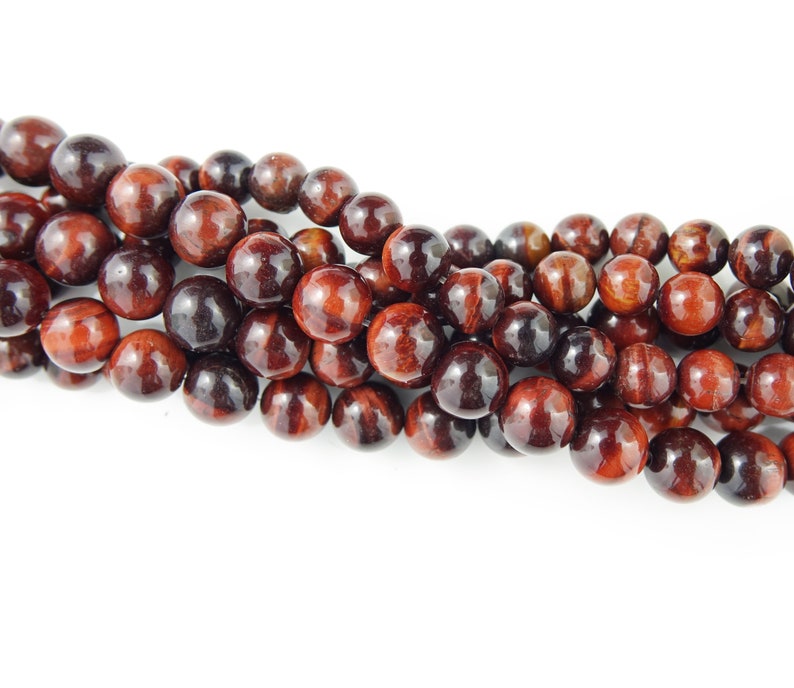 20 perles d'OEIL de TIGRE ROUGE perles pierre naturelle semi précieuse 4mm 6mm 8mm,perle bijoux,pierre fine,création bijoux image 4