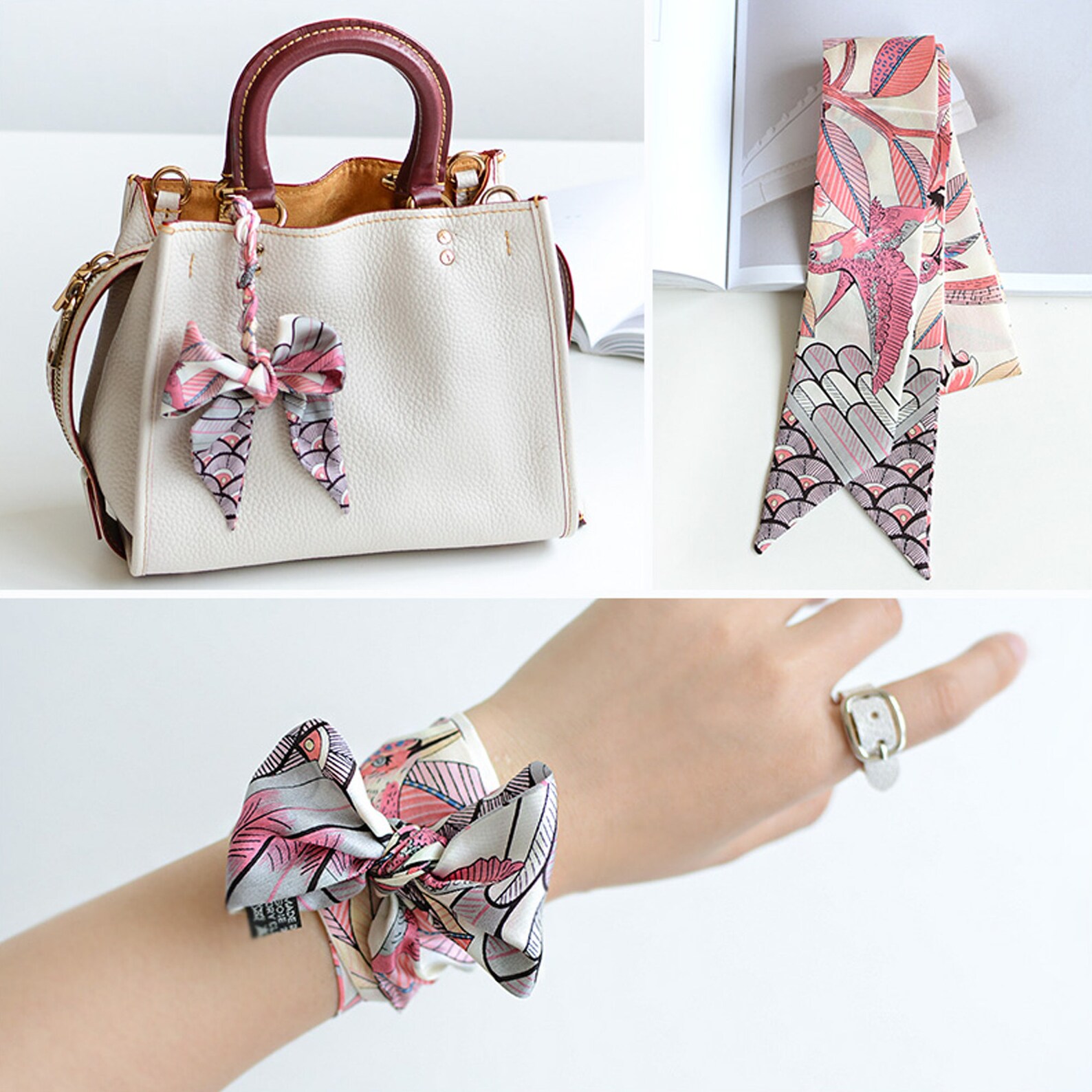 Twilly Silk ScarfHandbag Purse Silk ScarfPeony Floral Etsy