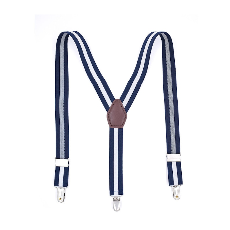 Men's Navy Suspenders bing Fashionable Suspenders Etsy