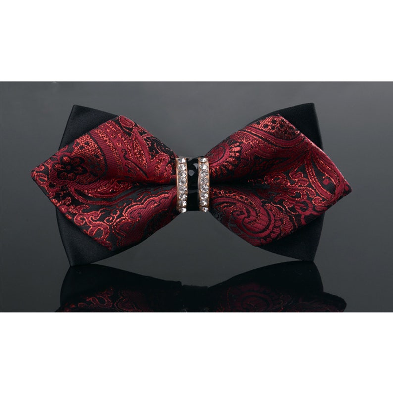Best Man Ties Accessories Wedding Accessory Bow Ties Red Black Diamond Pointed Corner Bow Ties Men/'s Fashion Bow Ties Vintage Bow Ties
