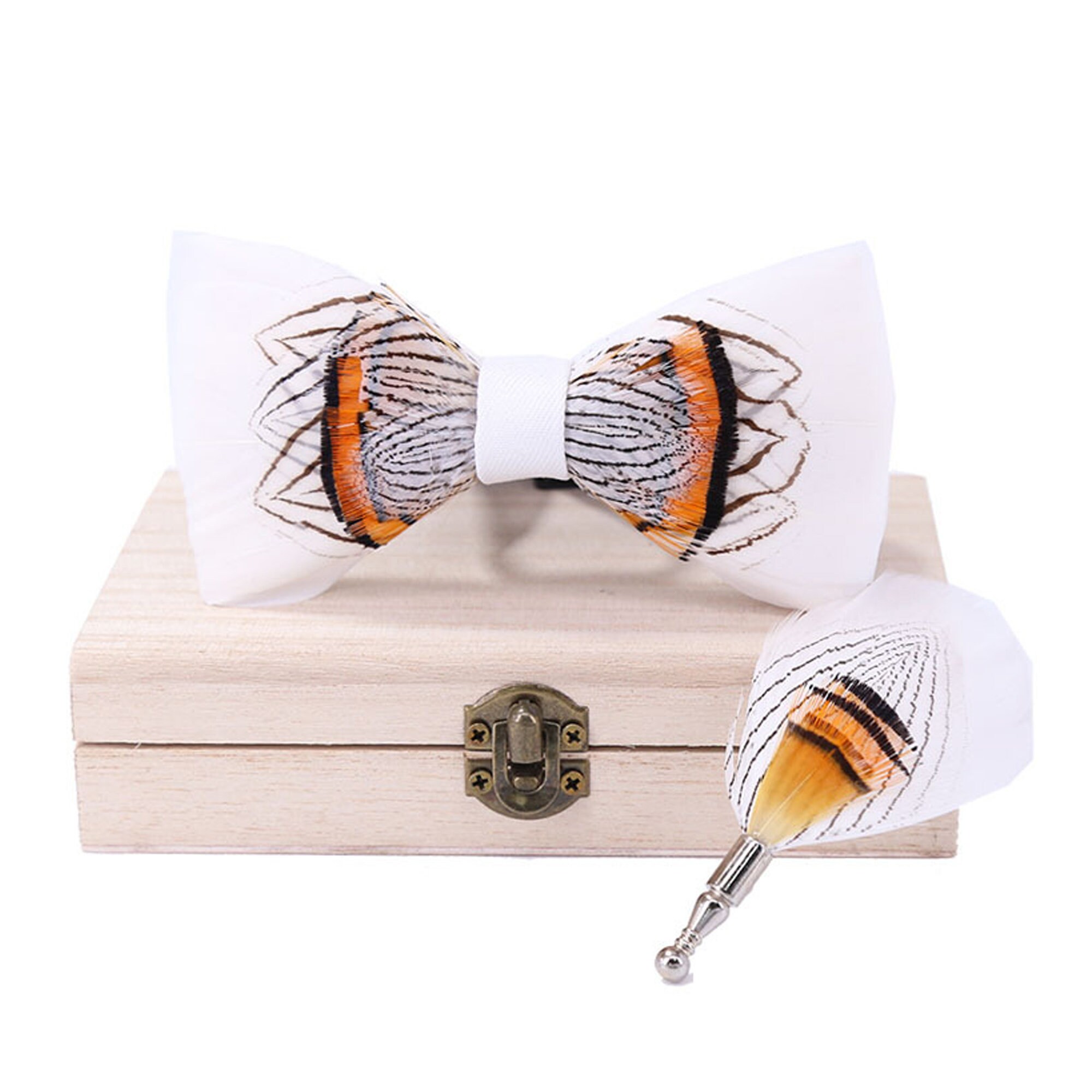 Men's Feather Bow Ties Handmade Highend Performance Etsy