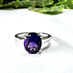 Amethyst Engagement Ring , Amethyst Silver Jewelry for Women - Unique Amethyst Ring, Birthstone Gift, Handmade Ring