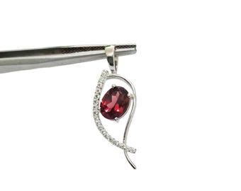 Garnet Necklace - 925 Sterling Silver Pendant, January Birthstone