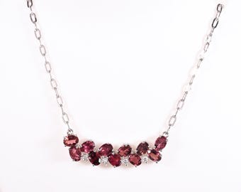 Natural Garnet 925 Sterling Silver Necklace | January Birthstone Jewelry